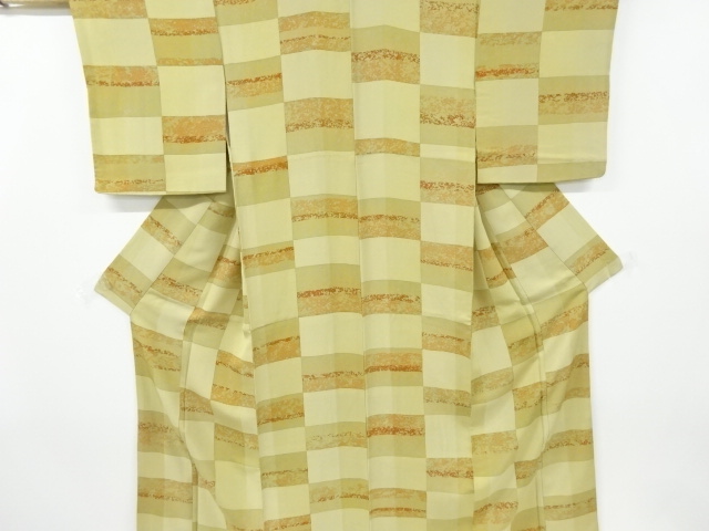 JAPANESE KIMONO / VINTAGE KOMON KIMONO / STRIPE & SCATTERED NORI PATTERN